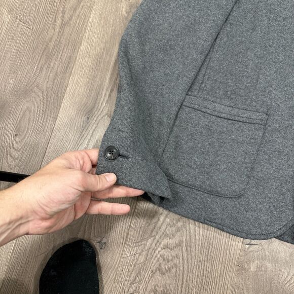 611 Saks Fifth Avenue Mens Wool Blend Jacket Cardigan Heavy Gray Medium 42R - Picture 3 of 8